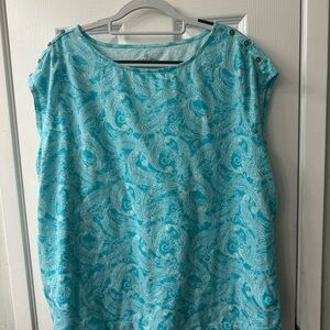 Liz Claiborne 3X 80% cotton Kelly green cap sleeved shell